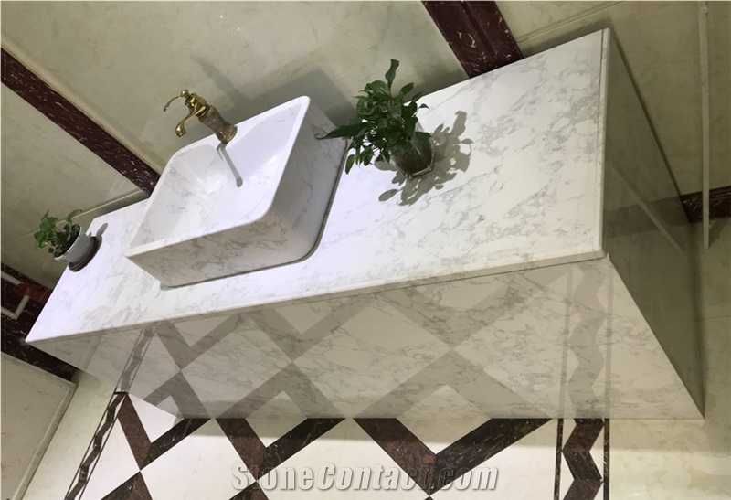 Arabescato White Artificial Marble Bathroom Basin